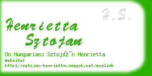 henrietta sztojan business card